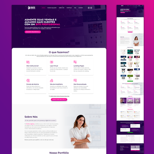 Template elementor de site de portfolio